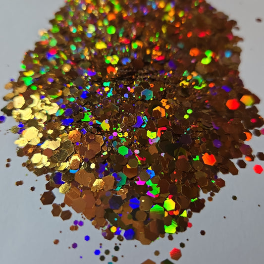 Golden Sands Holographic Chunky Glitter